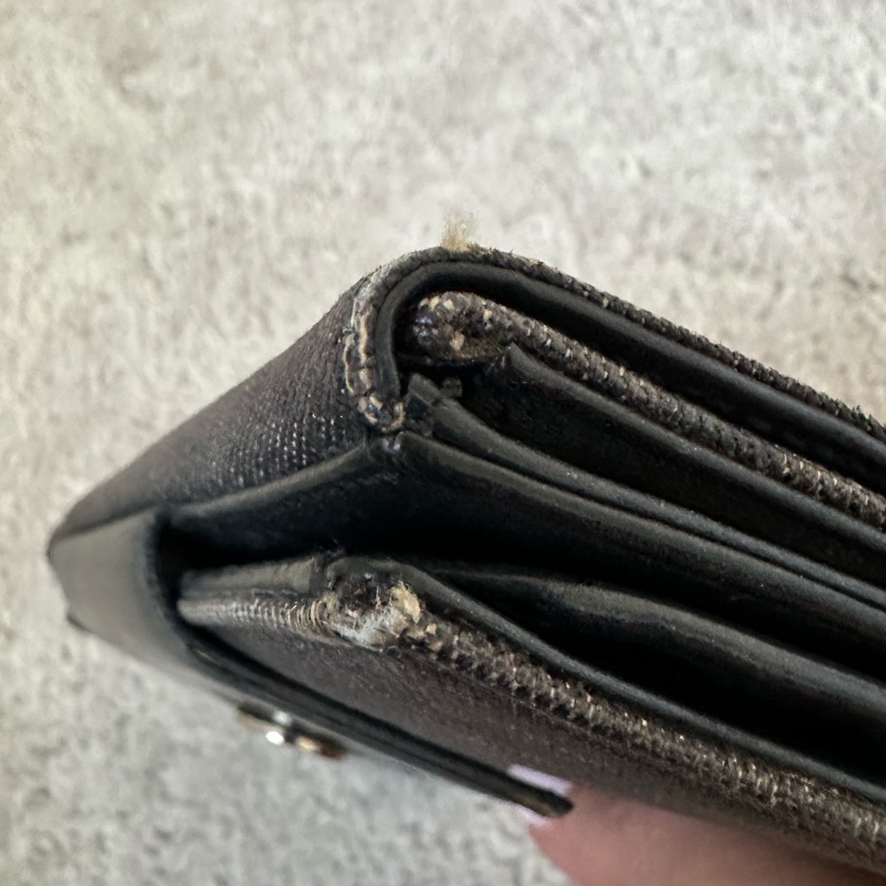 Bvlgari Bulgari logo authentic vintage long logomania in gray denim wallet - Picture 13 of 15
